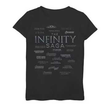 Футболка с объемным графическим логотипом Marvel The Infinity Saga для девочек 7–16 лет Marvel
