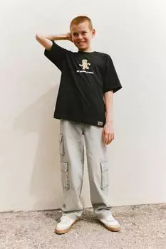 Футболка с объемным принтом stumble guys ZARA, черный