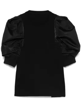 Футболка с объемными рукавами Sacai, черный