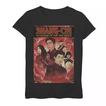 Футболка с обложкой комикса Marvel Shang-Chi для девочек 7–16 лет с графическим рисунком Marvel