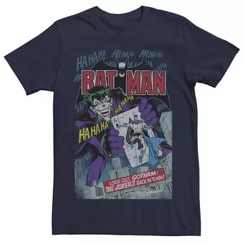 Футболка с обложкой комиксов Big & Tall DC Comics «Бэтмен и Джокер» Licensed Character, темно-синий
