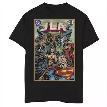 Футболка с обложкой комиксов DC Comics «Лига Справедливости Америки» для мальчиков 8–20 лет с графическим рисунком Licensed Character