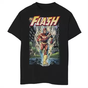 Футболка с обложкой комиксов и обложкой Flash Action для мальчиков 8–20 лет с графическим рисунком Licensed Character