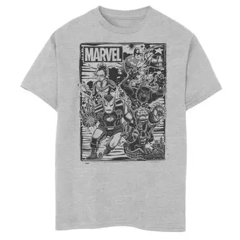 Футболка с обложкой комиксов Marvel Avengers Fighting для мальчиков 8–20 лет Licensed Character