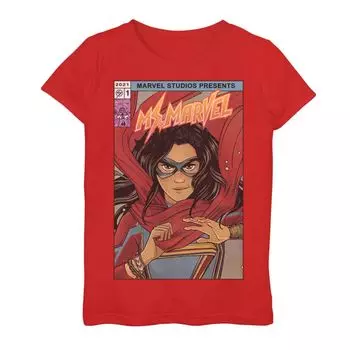Футболка с обложкой комиксов Marvel для девочек 7–16 лет с графическим рисунком Marvel Ms Marvel Marvel