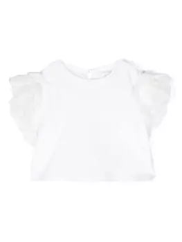 Футболка с оборками Miss Grant Kids, белый