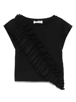 Футболка с оборками Monnalisa, черный