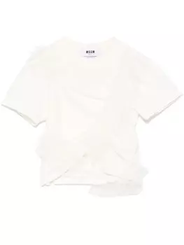 Футболка с оборками MSGM, нейтральный цвет