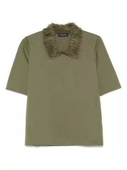 Футболка с оборками на воротнике Fabiana Filippi, зеленый