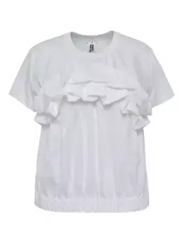 Футболка с оборками Noir Kei Ninomiya, белый