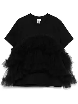 Футболка с оборками Noir Kei Ninomiya, черный