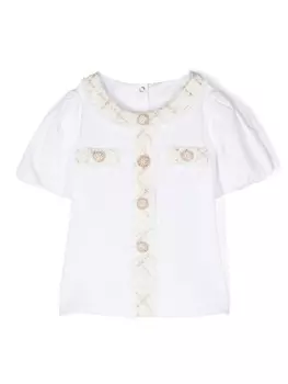 Футболка с окантовкой из букле Patachou, белый