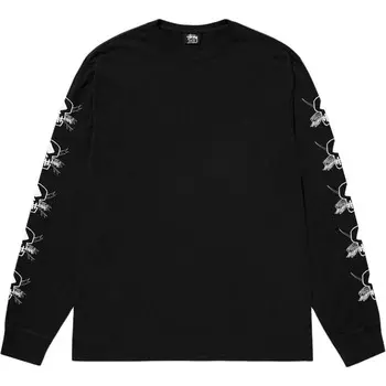 Футболка с окраской пигментом Foils L/S Stussy, фиолетовый