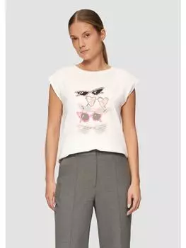 Футболка s.Oliver BLACK LABEL T-Shirt kurzarm, кремовый