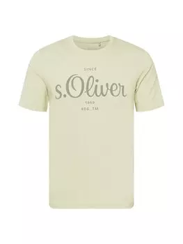 Футболка S.Oliver, хаки/пастельный зеленый