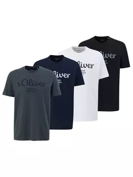 Футболка s.Oliver T-Shirt 4er Pack, цвет Wei/Blau/Dunkelgrau/Schwarz