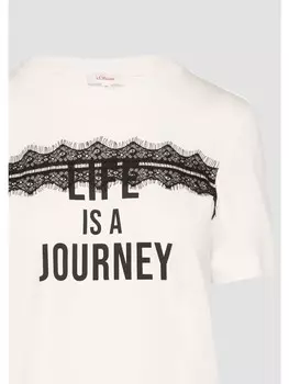 Футболка s.Oliver T-Shirt kurzarm, кремовый