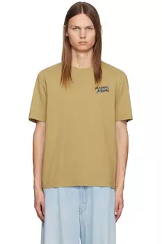 Футболка с опадающими листьями Maison Kitsun, цвет chesnut