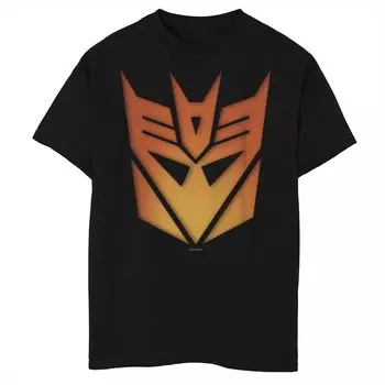 Футболка с оранжевым светящимся логотипом и графическим рисунком Transformers Decepticon для мальчиков 8–20 лет Licensed Character