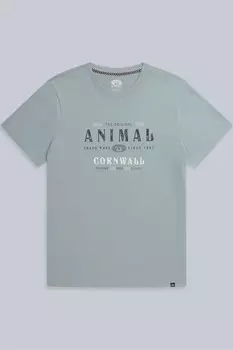 Футболка с органическим принтом спереди Jacob Animal, синий