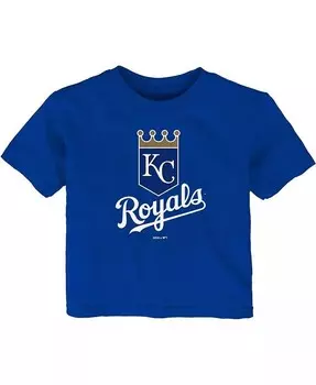 Футболка с основным логотипом Royal Kansas City Royals Team для мальчиков и девочек для младенцев Outerstuff, синий