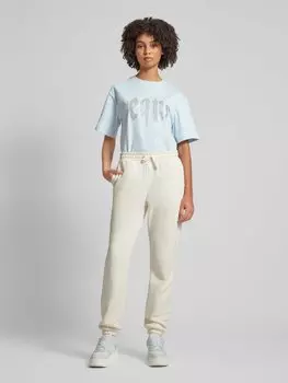 Футболка с отделкой декоративными камнями, модель «Стразы» PEQUS, светло-голубой