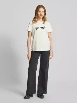 Футболка с отделкой пайетками Zero, экрю