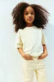 Футболка с отделкой стразами H&M, желтый