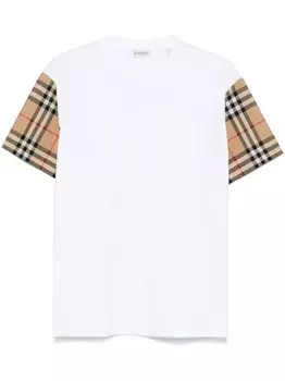 Футболка с отделкой в клетку Vintage Check Burberry, белый