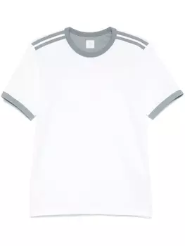 Футболка с отделкой в полоску Eleventy, белый