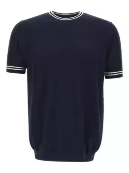 Футболка с отделкой в рубчик DIKTAT, синий