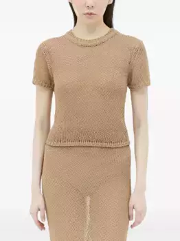 Футболка с открытыми бретелями Aya Muse, коричневый