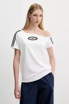 Футболка с открытыми плечами Offshoulder Tee Adidas Originals, белый