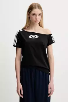 Футболка с открытыми плечами Offshoulder Tee Adidas Originals, черный