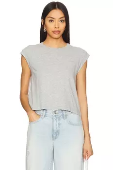 Футболка с отворотами на рукавах Bobi, heather grey