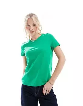 Футболка с отворотом ярко-зеленого цвета Vero Moda