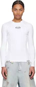 Футболка с овальным логотипом и вырезом VETEMENTS