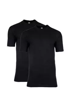 Футболка с овальным вырезом - 2 шт Hom, черный