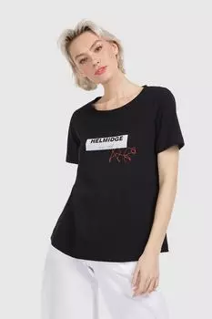 Футболка с овальным вырезом Helmidge, красный