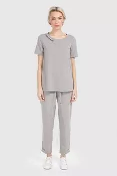 Футболка с овальным вырезом Helmidge, серый