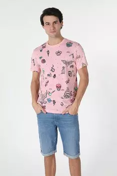 Футболка с овальным вырезом и принтом Colin'S, желтый