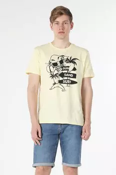 Футболка с овальным вырезом и принтом Colin'S, черный