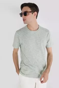 Футболка с овальным вырезом и рельефом Colin'S, зеленый