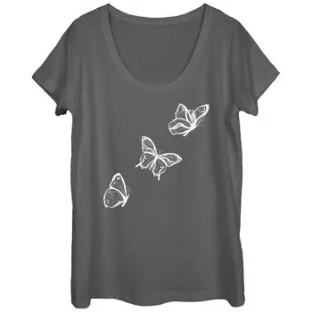 Футболка с овальным вырезом и рисунком для юниоров Peaceful Butterflies