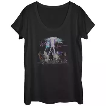 Футболка с овальным вырезом и рисунком Wild Spirit Horses для юниоров