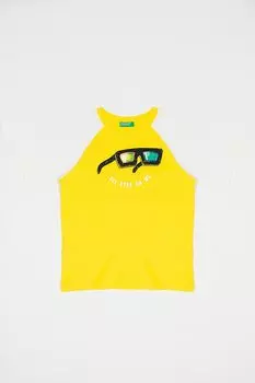 Футболка с овальным вырезом и рукавами реглан United Colors Of Benetton, черный