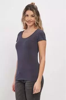 Футболка с овальным вырезом из хлопка Timeout, серый