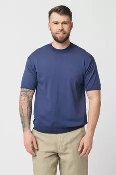 Футболка с овальным вырезом United Colors Of Benetton, синий