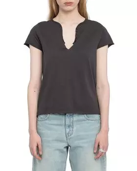 Футболка с пайетками Henley Zadig & Voltaire, коричневый