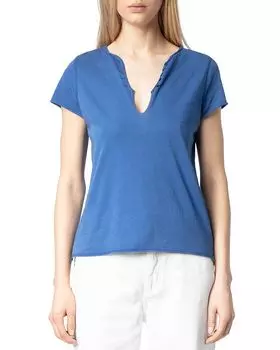 Футболка с пайетками Henley Zadig & Voltaire, синий